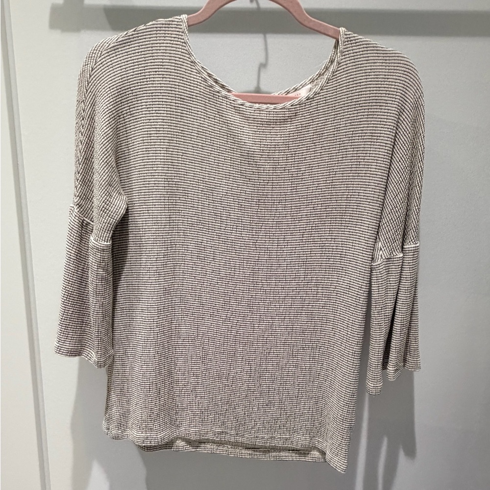 LC Lauren Conrad Black and White Striped Blouse